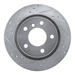 BMW Z4 Brake Rotor (1) - Rear Left - R1 Concepts - Drilled & Slotted - Silver - `03-`08